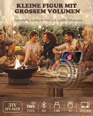 Ретро Радіо Klein з Bluetooth: портативне AM/FM/SW радіо з сонячною панеллю, USB/TF-карта, 1200mAh, золотий колір