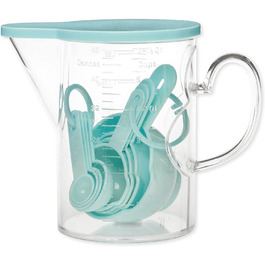 Supreme Housewares Measuring Cups and Spoons, 10-Piece Set, Plastic, Multi-Purpose Kitchen Utensils, Cooking and Baking Tools, BPA-Free, Dishwasher Safe for Liquids and Dry Ingredients (Blue)