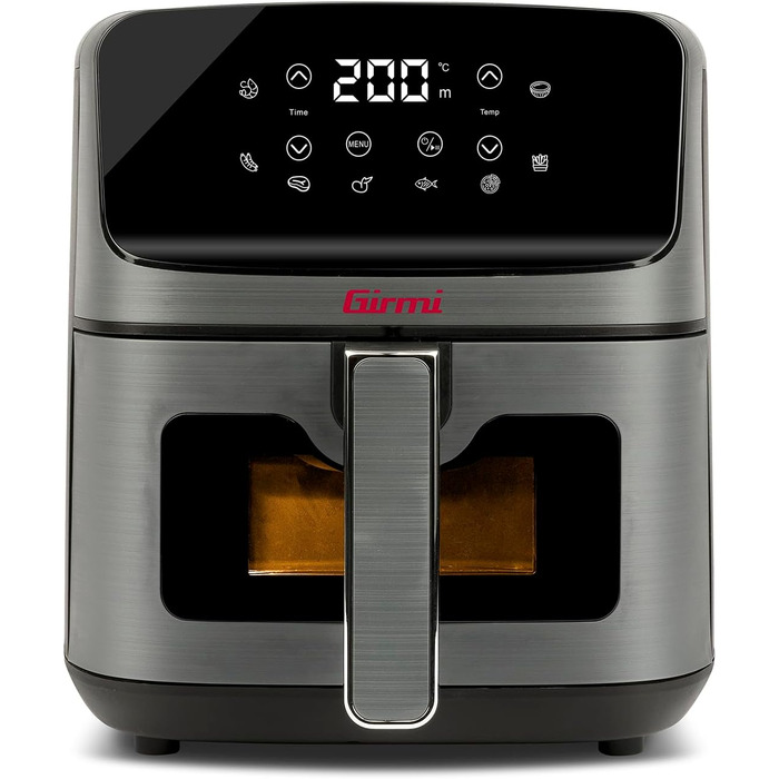 Фритюрниця електрична Girmi Ecofrit Lite 4.2л, 1400 Вт, цифрова панель, 8 програм, сіра