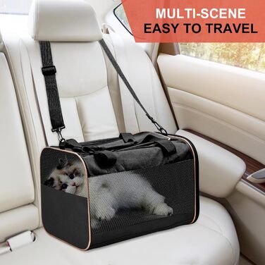 Чорна сумка-переноска для собак, ідеальна для подорожей, міцна та довговічна