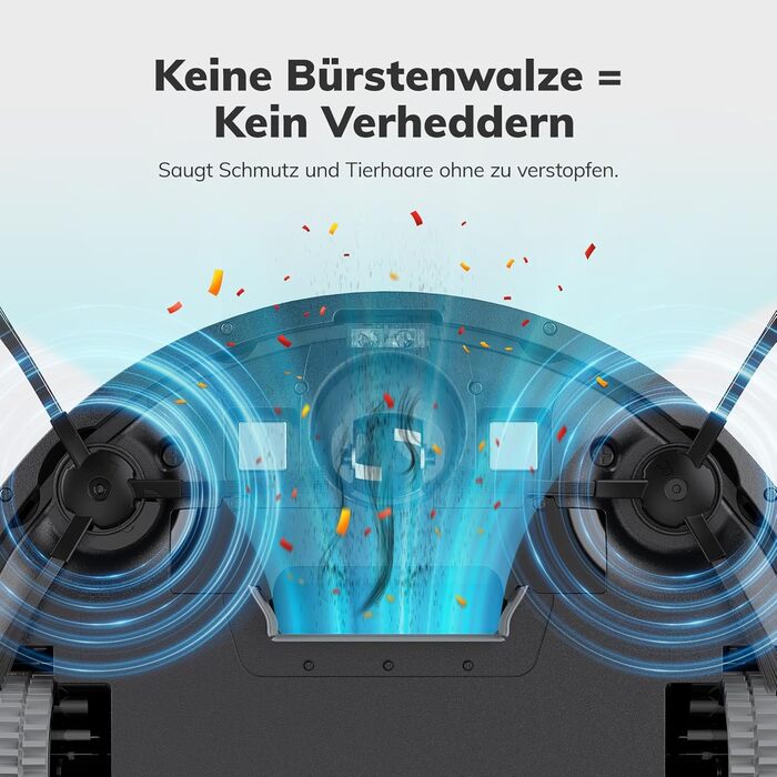 Робот-пилосос безщітковий, самостійно заряджається, з пультом дистанційного керування, тихий, для шерсті тварин та твердих поверхонь, E3