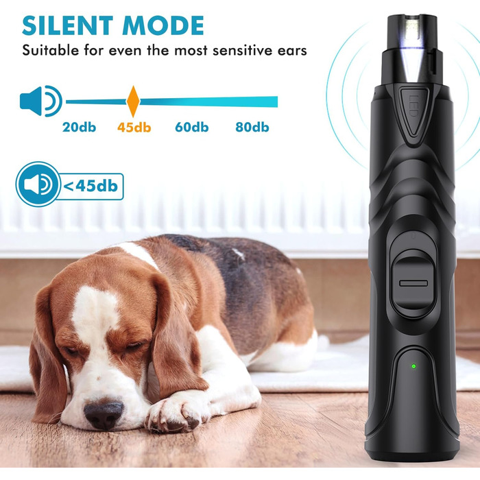 Шліфувальник для собак Krallenschleifer: професійний, тихий, для великих, середніх та маленьких собак (сірий)