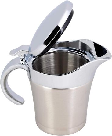 450 ML / 750 ML 304 Stainless Steel Thermosoße Pot Double-Walled Insulated Saucepan Serving Pot Bucket for Juice Tomato Sauce Kitchen Supplies (450ML)
