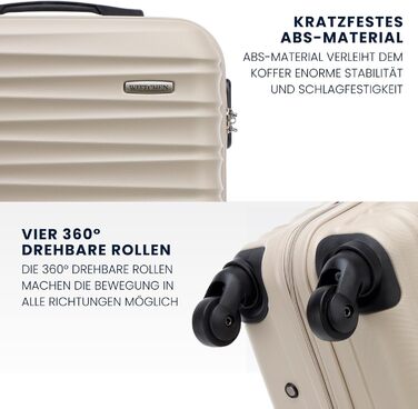 Чемодан на колесах Wittchen Groove Line L, великий, з ABS-пластику, з кодовим замком, 4 колеса, чорний (набір 3шт.)