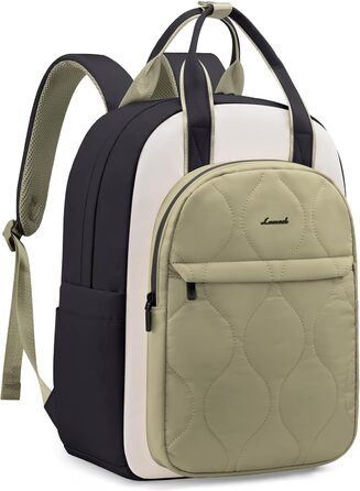 LOVEVOOK Рюкзак для жінок, рюкзак для ноутбука, шкільний рюкзак для підлітків, легкий рюкзак з подушкою, великий робочий рюкзак, сумка для навчання, рюкзак на день, елегантний для університету, подорожей, 15.6' (B-beige Grün, 15.6')