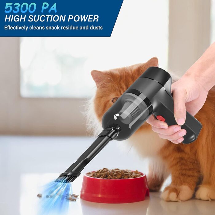 Електричний пилосос для повітря - 500W, 5.74oz, комплект для чищення ПК, ноутбука, авто, офісних пристроїв (чорний)