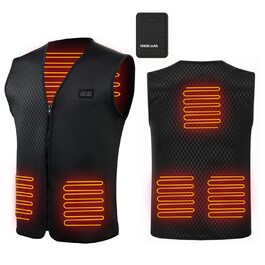 Електрична гріюча жилетка для чоловіків та жінок, USB, 10000mAh, для зими, активного відпочинку, катання на снігоходах, мотоциклів, полювання, чорна XL