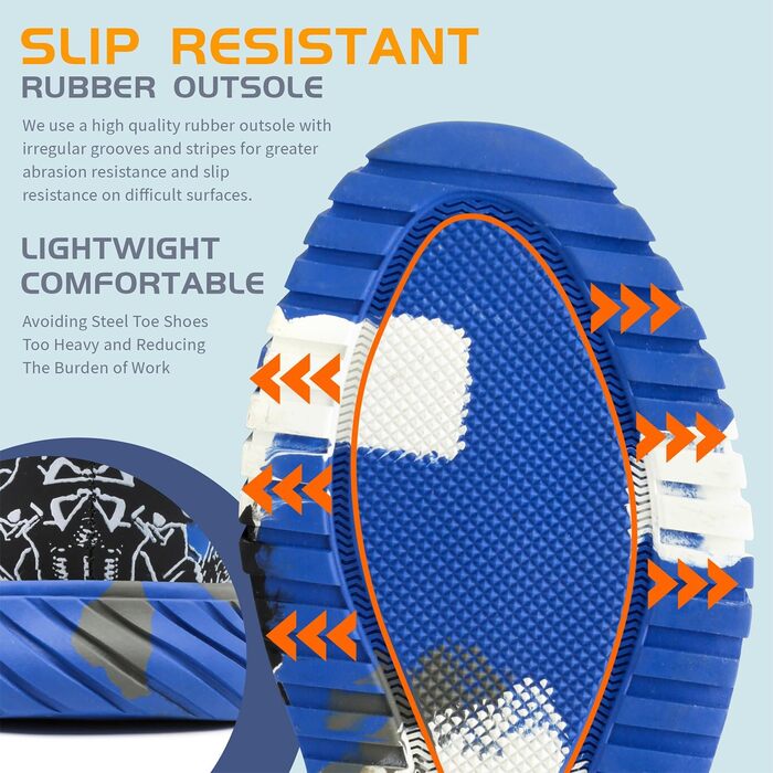 Черевики робочі чоловічі та жіночі, захисні, спортивні, з металевим носком, антиковзаючі, розмір 37-46 EU, колір блакитний