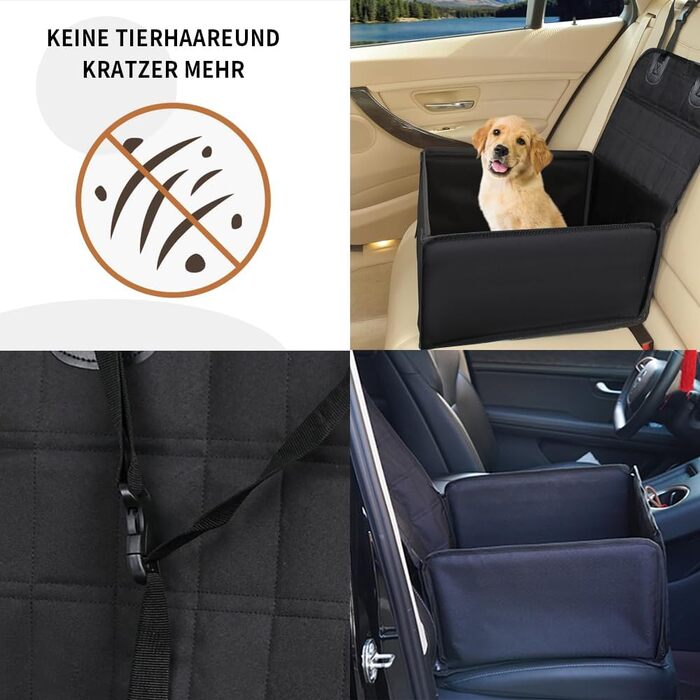 Автомобільний лежак для собак, стабільний бокс для собак на заднє сидіння, водонепроникний, чорний