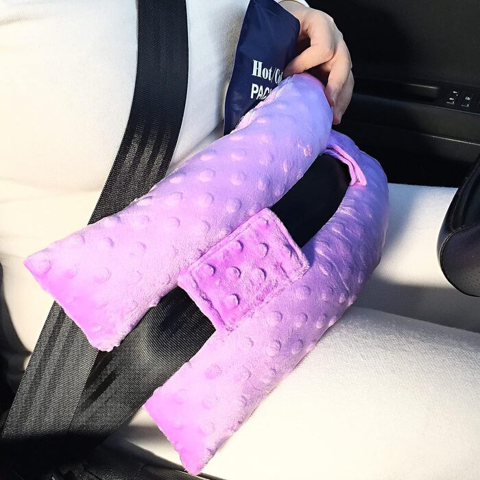 Hysterectomy Pillow, Abdominal Pillow, Post-Surgery, with Pocket, Comfort for Ice/Heat Packs, Tummy Tuck, Abdominal Incision, Recovery, Seatbelt, Gifts, Women, Patients (Lavender)