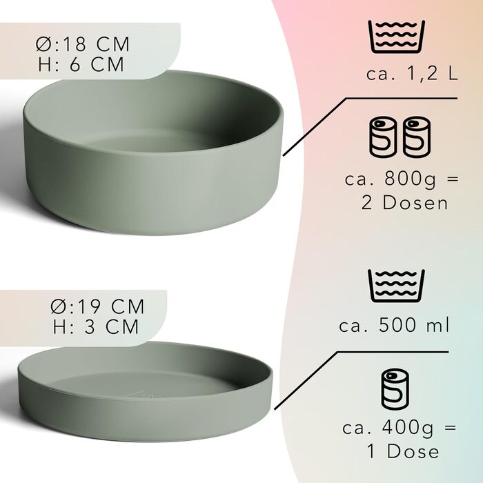 Миска для собак Ne&no® Silikon Fress 1200 мл, зелений колір, з кришкою, нековзна, для маленьких та середніх порід