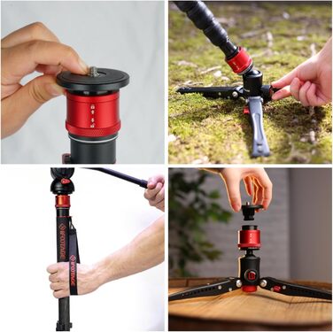 Штатив монопод IFOOTAGE Cobra 3 C180F з вуглецевого волокна - 3-в-1 для фото та відео