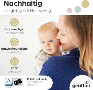 Безпечне ворота Geuther Oris для дитячого захисту на сходах | Дерев'яне ворота з дверцятами, ширина 67-95 см, чорний колір, з кріпленнями для поручнів