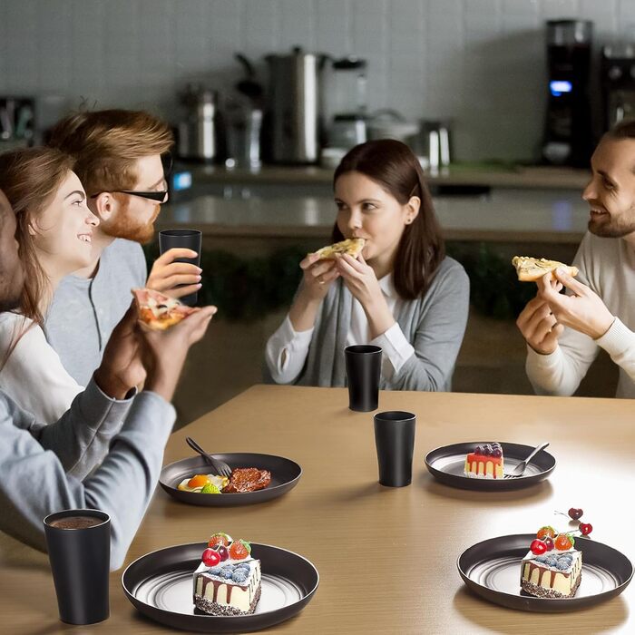 Набір посуду з PP | Легкий та незламний сервіз з 16 предметів для дітей та дорослих, тарілки, миски, чашки