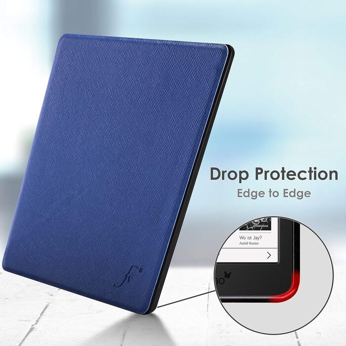 Чохол для Tolino (2019) Roségold: тонкий, легкий, з авто-вимиканням екрану. Захисний чохол-папка для електронної книги Tolino Roségold (Page 2, Königsblau)