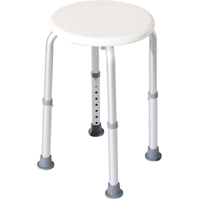 HOMCOM® Shower Stool Bath Bench Bath Chair Shower Stool Shower Seat Bath Aid Adjustable Height (Shower Stool/Round)