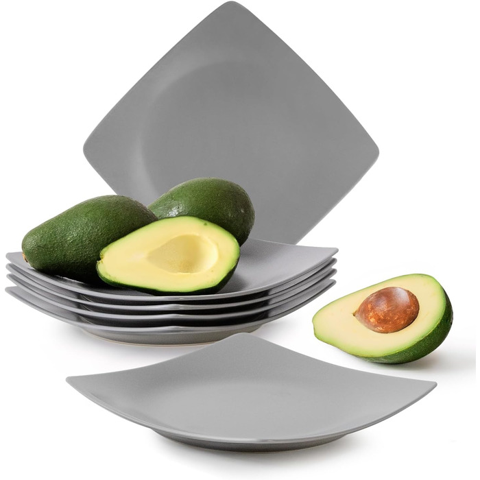 Сервіз Konsimo для 6 осіб: 18-ти частинний набір тарілок EPIRI - сучасний сервіз з кераміки сірого кольору