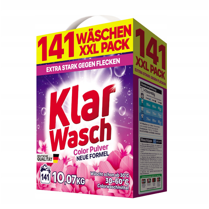 Пральний порошок для кольорових речей Klar Wasch, 10,07 кг