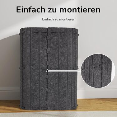 Cat Cave, Stable Cat Cave made of high-quality felt, 3-layer indoor cat house bed, Cat cave for sleeping, playing and hiding, Felt cave, 45 x 37 x 60cm, Large (dark gray)