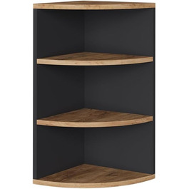 Vicco Corner Shelf Ecki, Bookshelf, White/Goldkraft Oak, 30 x 60 cm (Anthracite/Goldkraft Oak, 60x30 cm)