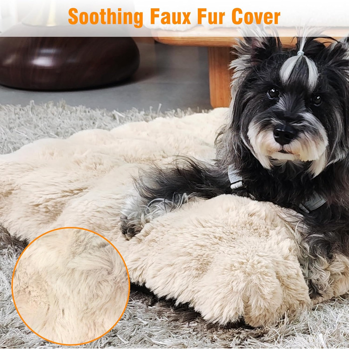 Килимок для собак BingoPaw: великий, миючий, м'який, водонепроникний, з антиковзаючою основою, 90x60x10 см (XL: 105x70x12 см, Бежевий)