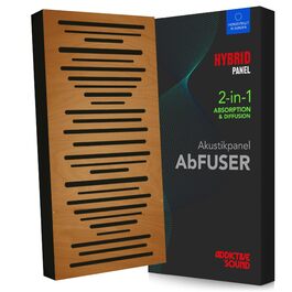 Акустична панель Addictive Sound AbFuser Wood для шумоізоляції з дерева (100x50x11,5 см), світло-коричнева — для дому, студії та офісу