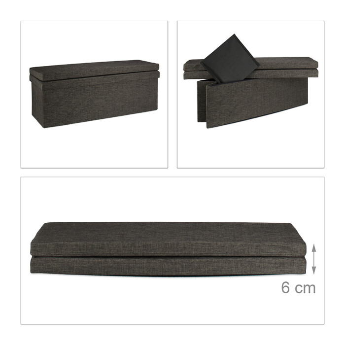 Складаний пуф Relaxdays зі спинкою XL