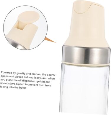 CIYODO Automatic Open and Close Oil Bottle, Auto-Vinegar Bottle, Sauce Bottle, Vinegar and Oil Spout, Sauce Bottle, Sauce Bottles, Vinegar Jar, Clear Vinegar Bottle, Silica Gel White