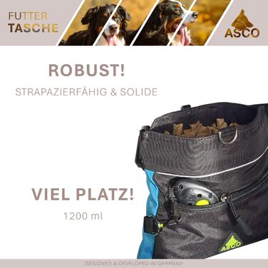Сумка для ласощів для собак ASCO Leckerlitasche - зручна та велика сумка для тренувань з великою внутрішньою кишенею, блакитна