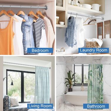 Штанга для штор без свердління, 48-119.4 см, телескопічна, кріпиться без свердління, для душу/штор, сіра (1 шт.)