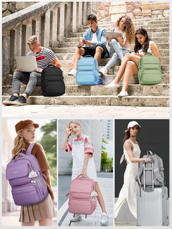 Шкільний рюкзак FIORETTO для підлітків та жінок: водонепроникний, легкий, 25L, з відділенням для ноутбука 15,6' (сірий)