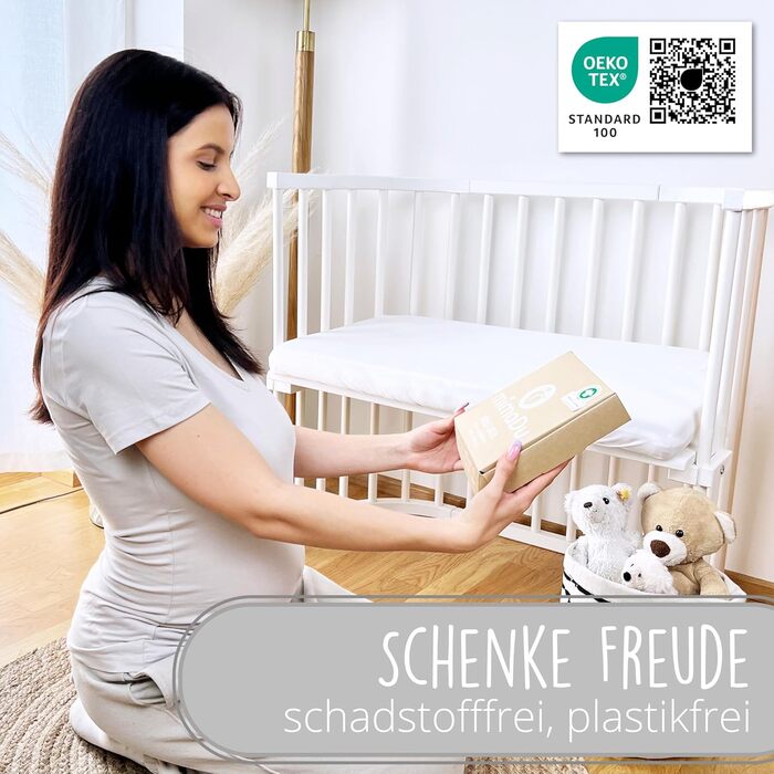 Набір постільної білизни для малюків з органічної бавовни GOTS (Oeko-Tex100), 100 x 135 см - комплект постільної білизни для дитячого ліжечка з наволочкою та ковдрою для хлопчиків та дівчаток (Пудрово-рожевий, 100x135 см + 40x60 см)