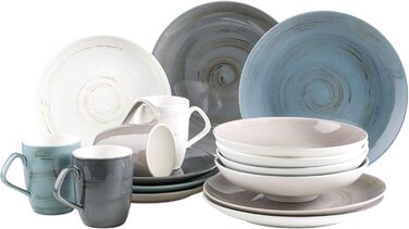 Набір кавових чашок MÄSER Derby Premium для 4 осіб, 12 шт. (з підставками), гастрономічна якість, сучасний дизайн, пастельні кольори