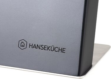 Hansekitchen Knife Holder Magnetic – Magnetic Knife Block Made of Rubberwood, High-Quality Knife Board with Magnet, Magnetic Knife Holder without Knives (Black)