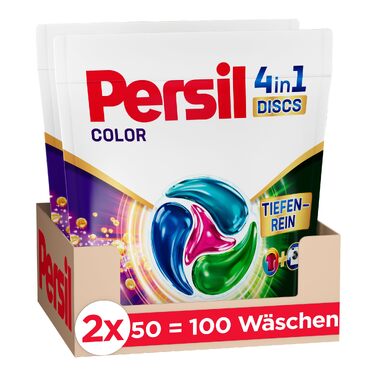 Капсули для прання Persil Color 4in1 DISCS, пральний засіб з технологією глибокого очищення для кольорової білизни, 100 прань