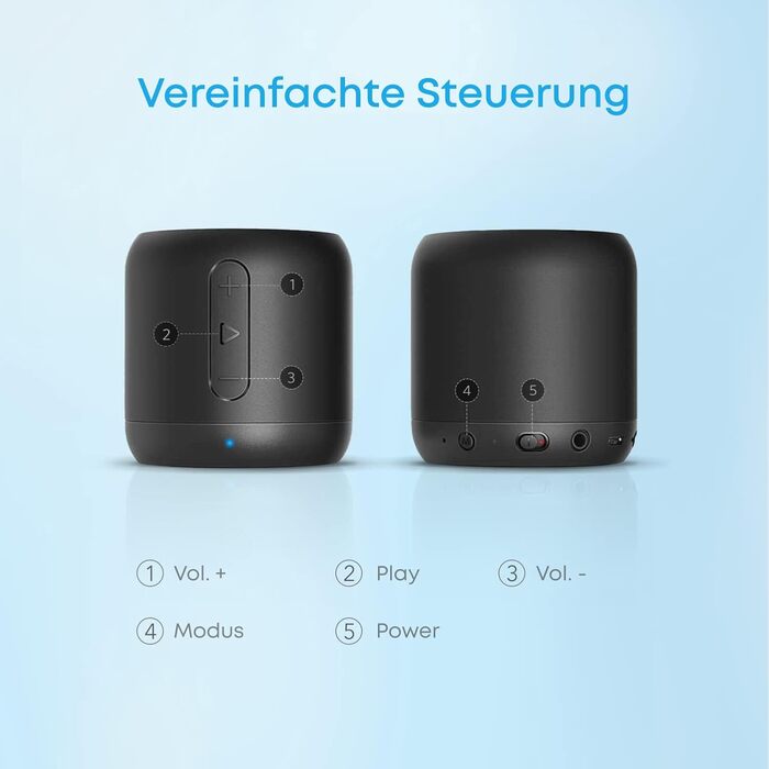 Портативна Bluetooth колонка Anker Soundcore Mini, чорна: 15 годин роботи, FM радіо, потужний бас, 20 м радіус дії
