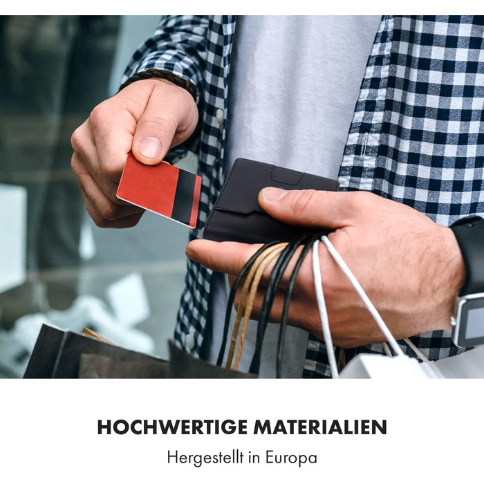 ZNAP® Slim Wallet - Тонкий картхолдер для чоловіків | RFID захист | Чорний | 8 карт