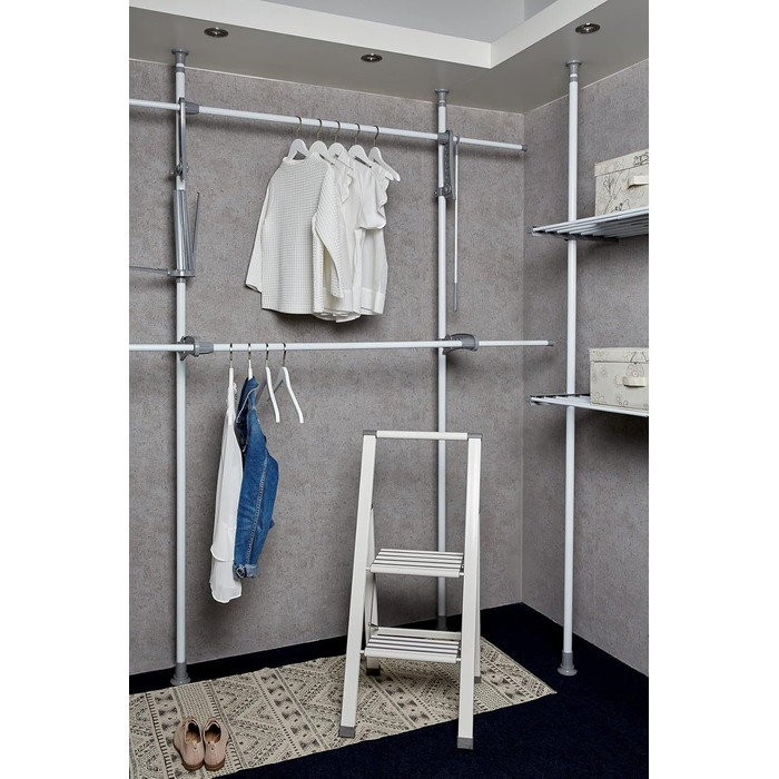 WENKO Telescopic System Hercules Flex, adjustable organization system, wardrobe system