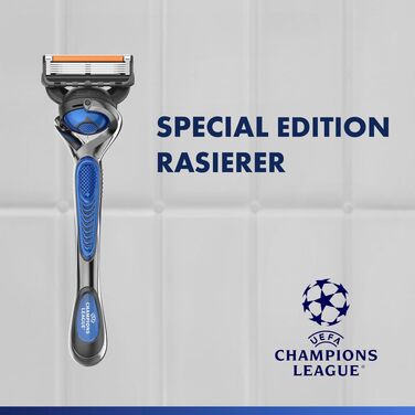 Бритва Gillette Fusion 5 ProGlide для чоловіків, металевий корпус, синьо-чорна, набір: бритва + 12 змінних касет