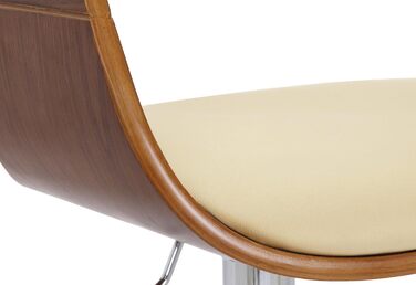Kingston Adjustable Bar Stool with Faux Leather Seat - Walnut/Cream Finish