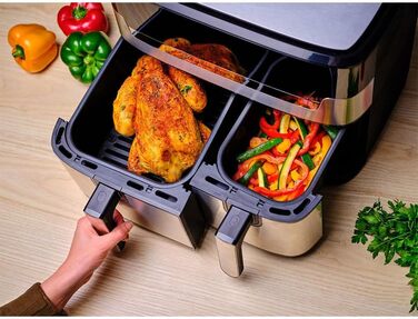 Аерофритюрниця Tefal Dual Easy Fry & Grill EY905D 8.3л 2700Вт з грилем - смаження без олії