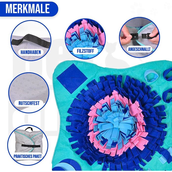 PET ARENA килимок для нюхання собак – інтелектуальна іграшка для собак, велика, багатобарвна, регульована та миюча