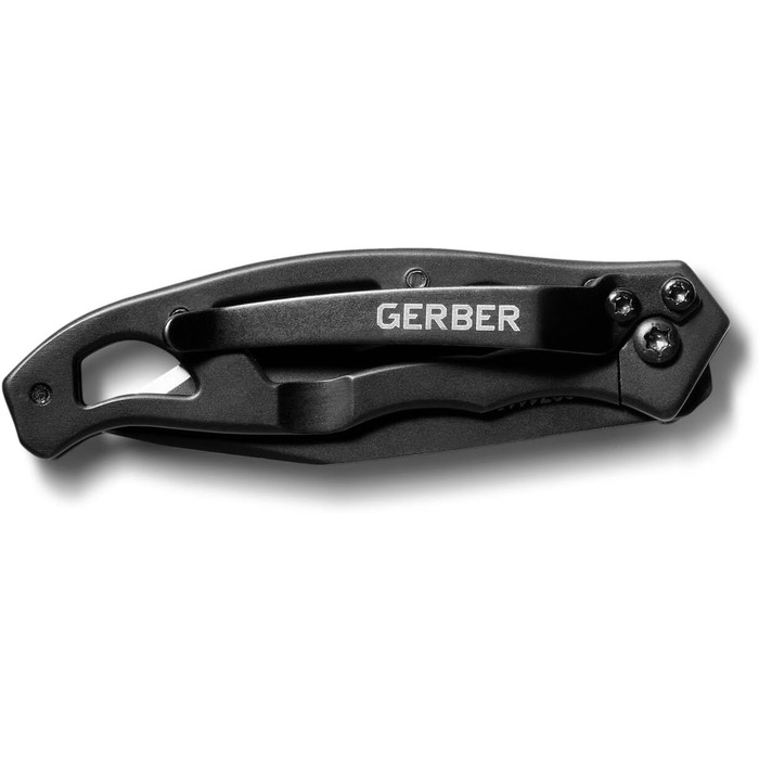 Gerber folding knife with plain edge blade and pocket clip (Mini Tanto 5.4 cm)
