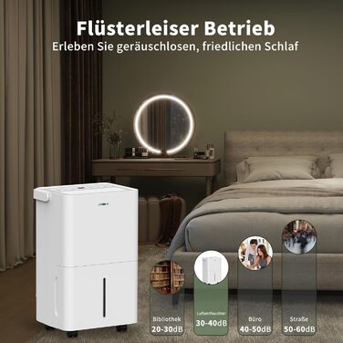 Електричний осушувач повітря Uhome 12L - 54м³, автоматичне вимкнення, сенсор вологості, режим сушіння білизни, фільтр з активованим вугіллям