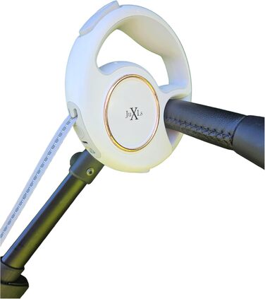 Леєчка для собак з LED-підсвічуванням, 3м, тримач для відходів, світловідбивачі, білий/рожевий, до 10кг