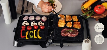 Електричний гриль Zeegma Chef Easy 2000 Вт, регулювання температури, керамічне покриття