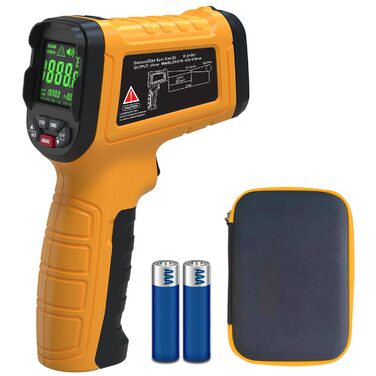 Безконтактний інфрачервоний термометр BSIDE H3 для вимірювання високих температур (-50°C ~ 1400°C) з LCD дисплеєм. Підходить для HVAC, печей, промисловості, металургії.