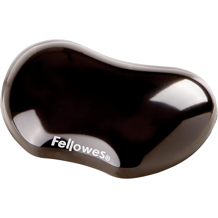 Підставка для зап'ястя Fellowes Crystals - гнучка, з гелевою наповнювачем - компактна, для офісу, дому, в дорозі та геймінгу - миється - чорний колір