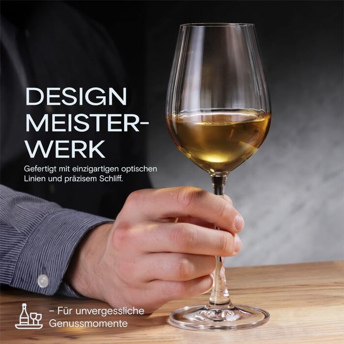 Кришталеві бокали Crystal Bohemia для шампанського - набір 6 шт, об'єм 260 мл, стійкі до миття в посудомийній машині, довговічні та стійкі до подряпин. Елегантні склянки з кришталю - ідеальний подарунок для поціновувачів шампанського (біле вино 400 мл)