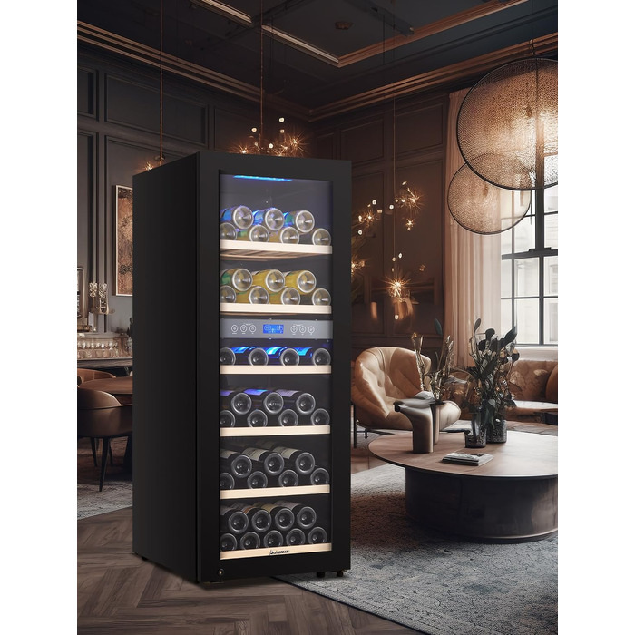 Kalamera 45 Bottle Dual Zone Wine Refrigerator - 120 Liter Capacity with LCD Display